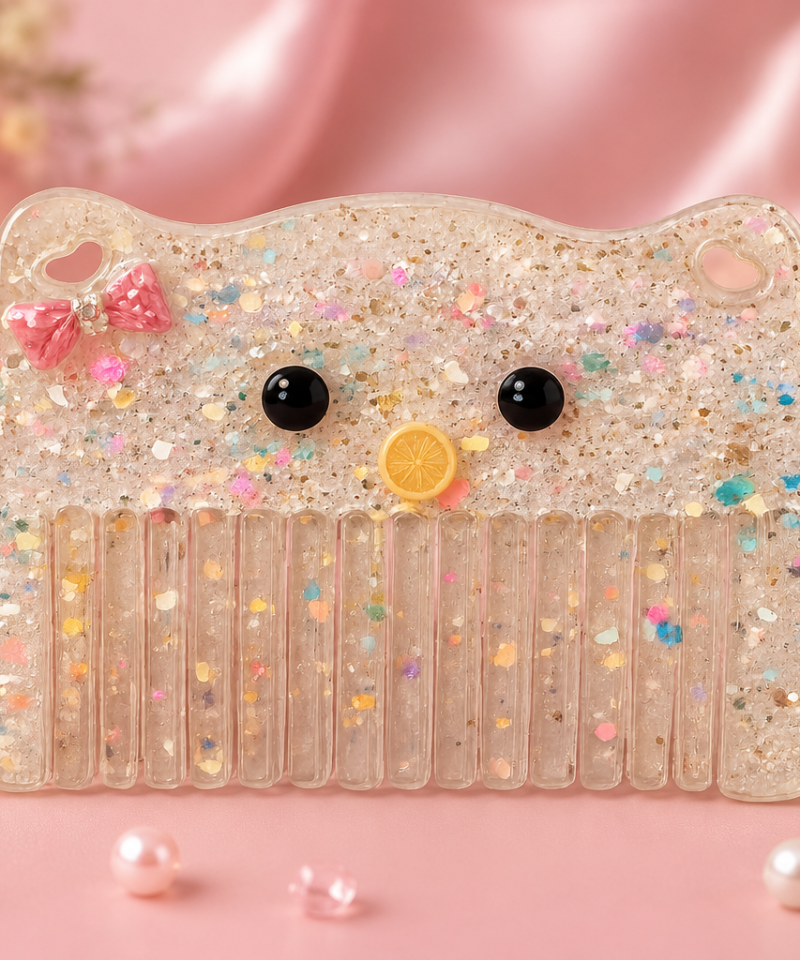 Alternative view of Cute Glitter Cat Resin Hair Comb