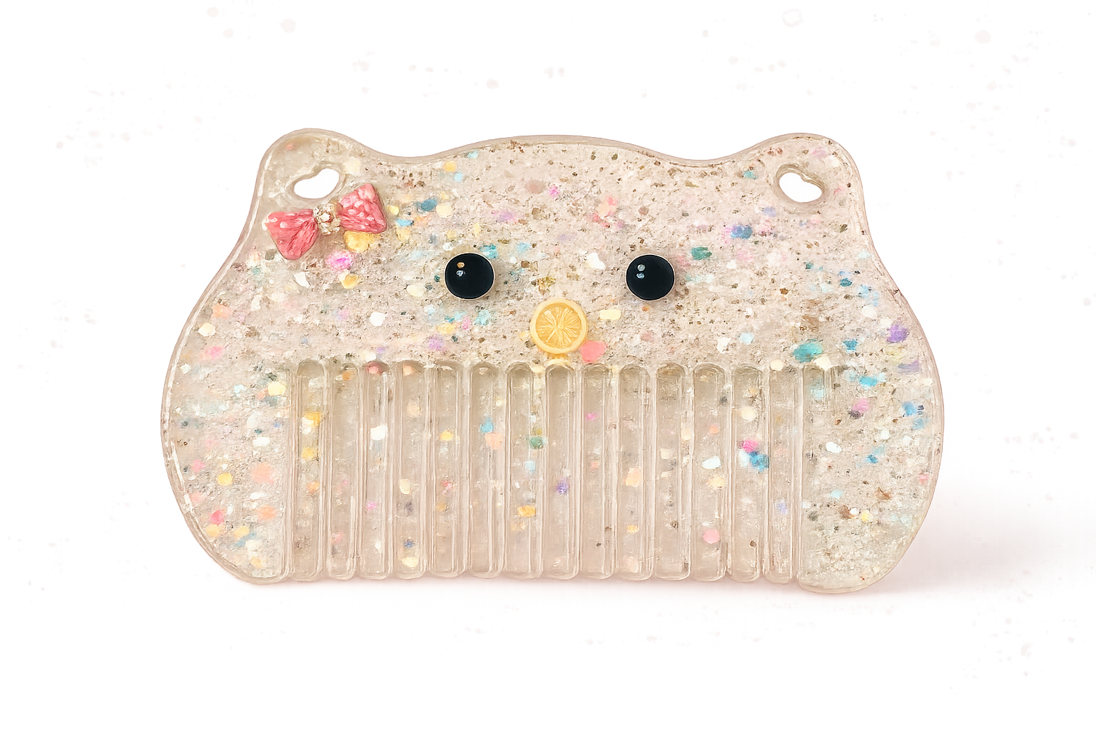 Cute Glitter Cat Resin Hair Comb