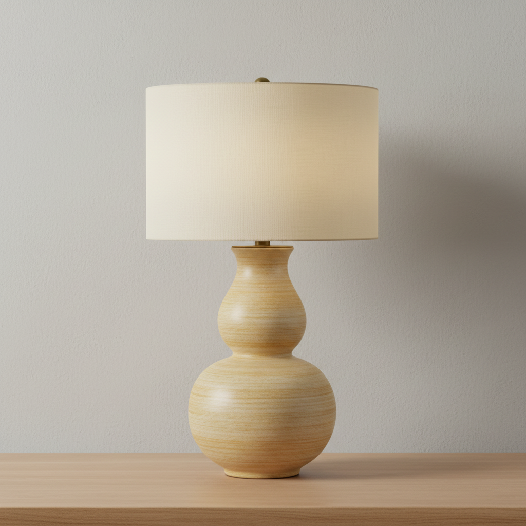 Honorine 27-Inch Ceramic Table Lamp in Mustard