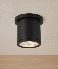 Nordic 4-Inch 10W Outdoor LED Cylinder Ceiling Mount in Black by Kuzco Lighting