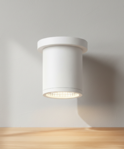 Nordic 4-Inch 10W Outdoor LED Cylinder Ceiling Mount in White by Kuzco Lighting