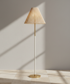 Sonoma 64-Inch One Light Floor Lamp in Bleached Abaca