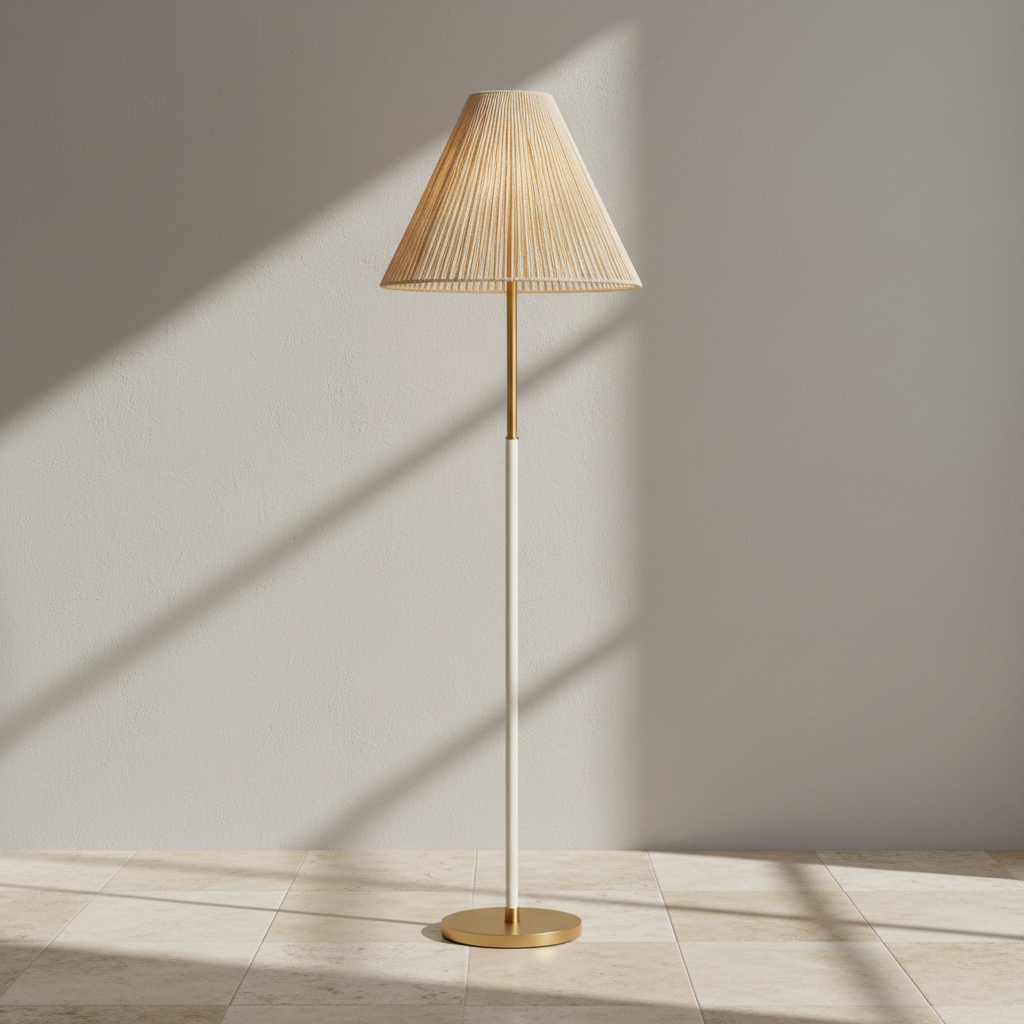 Sonoma 64-Inch One Light Floor Lamp in Bleached Abaca