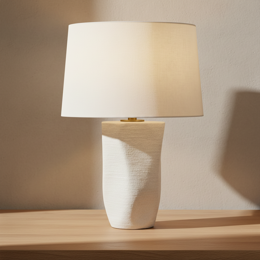 Zorin 23-Inch One Light Table Lamp in Ceramic Rippling Snow Glaze